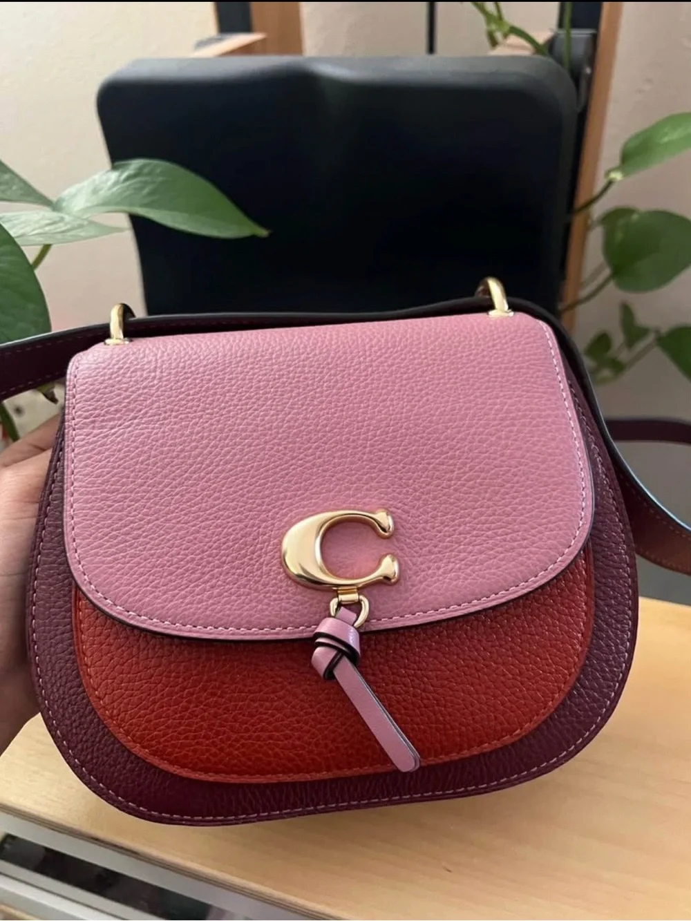 NWT COACH REMI SADDLE BAG IN COLORBLOCK ROSE MULTI MSRP $350